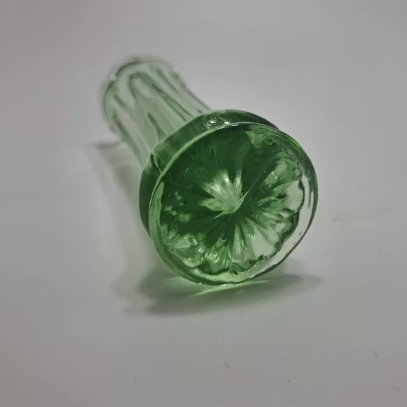 Vintage Hand Blown Green Glass Vase - Picture 3 of 4